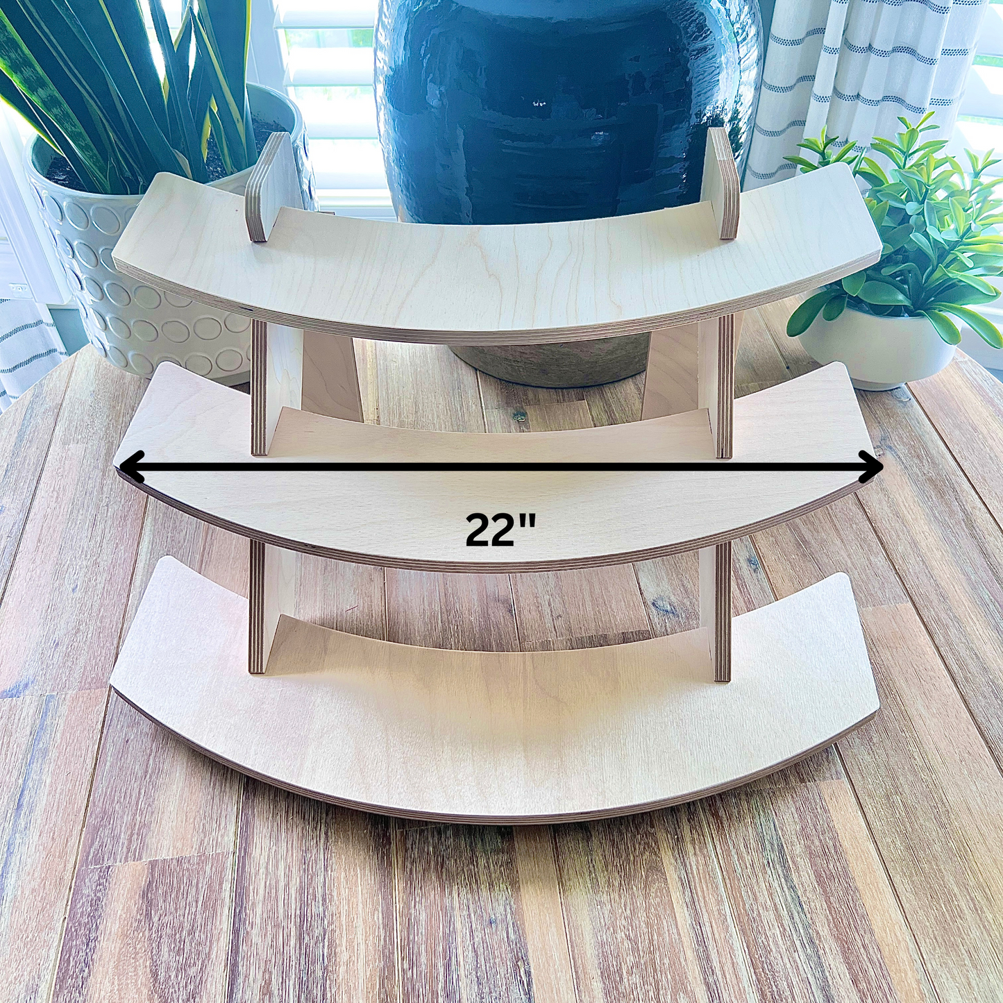 3-Tier 22" Curved Wood Display