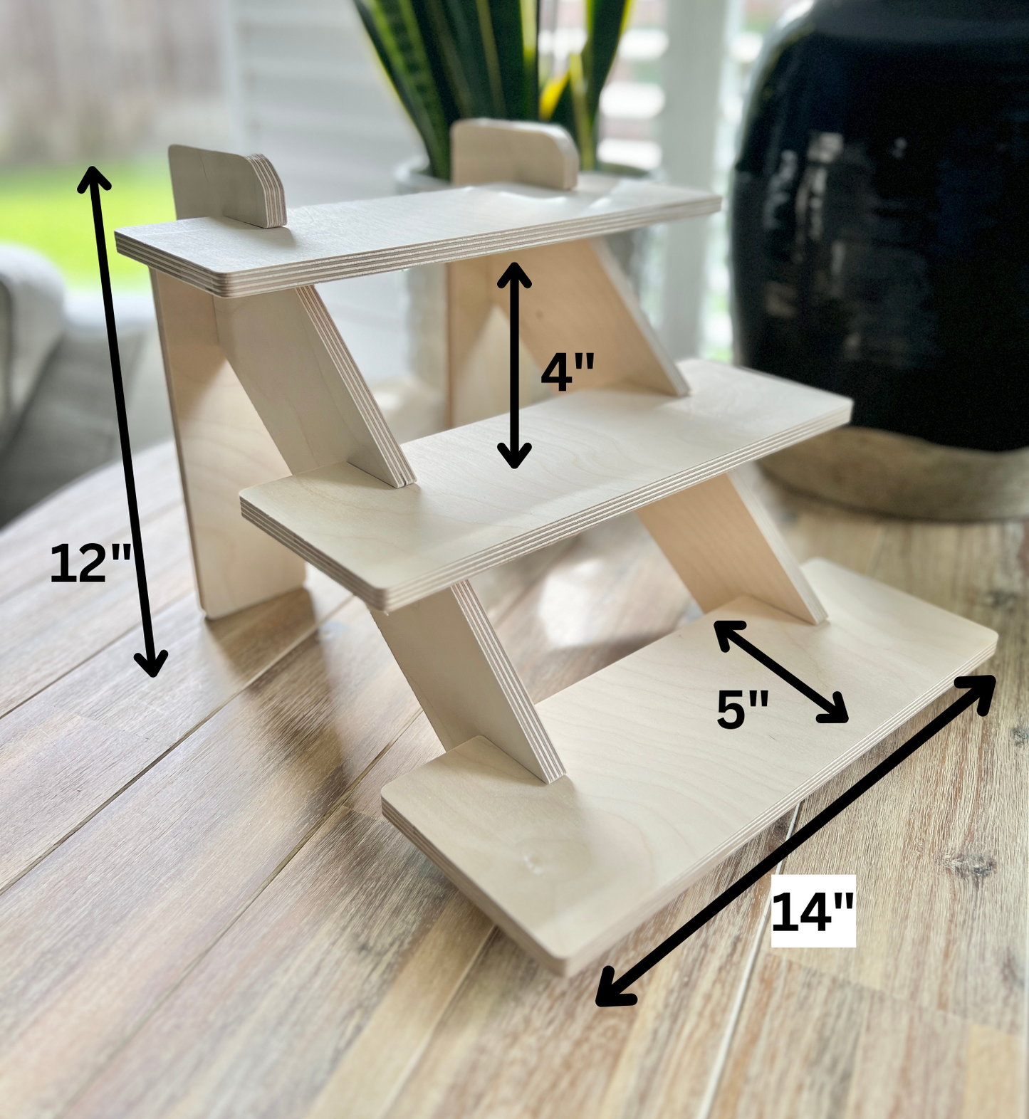 3-Tier 14" Wood Display Stand