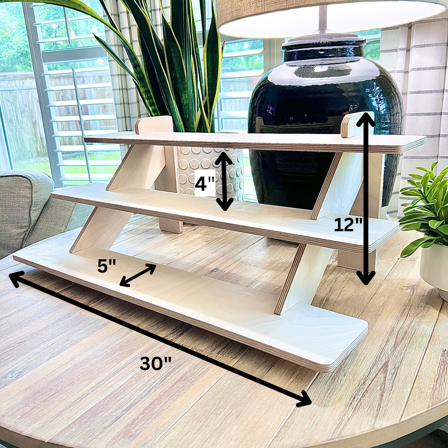 3-Tier 30" Birch Wood Display