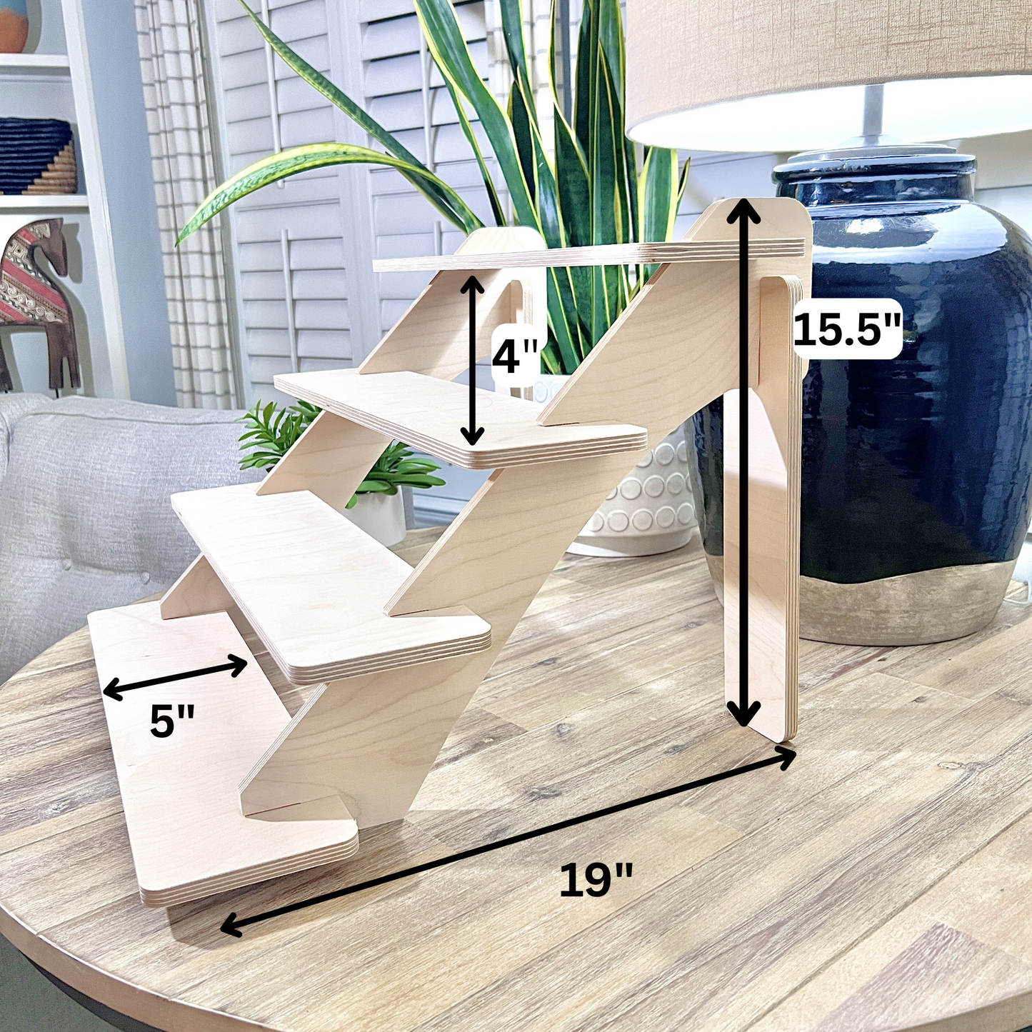 4-Tier 22" Wood Display Stand