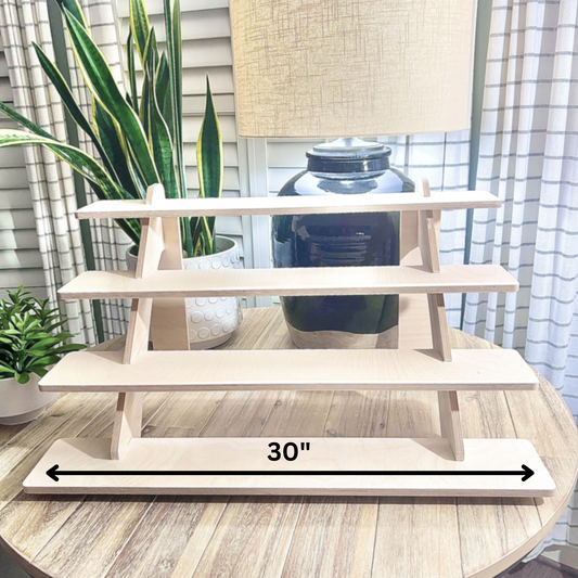 4-Tier 30" Birch Wood Display Stand