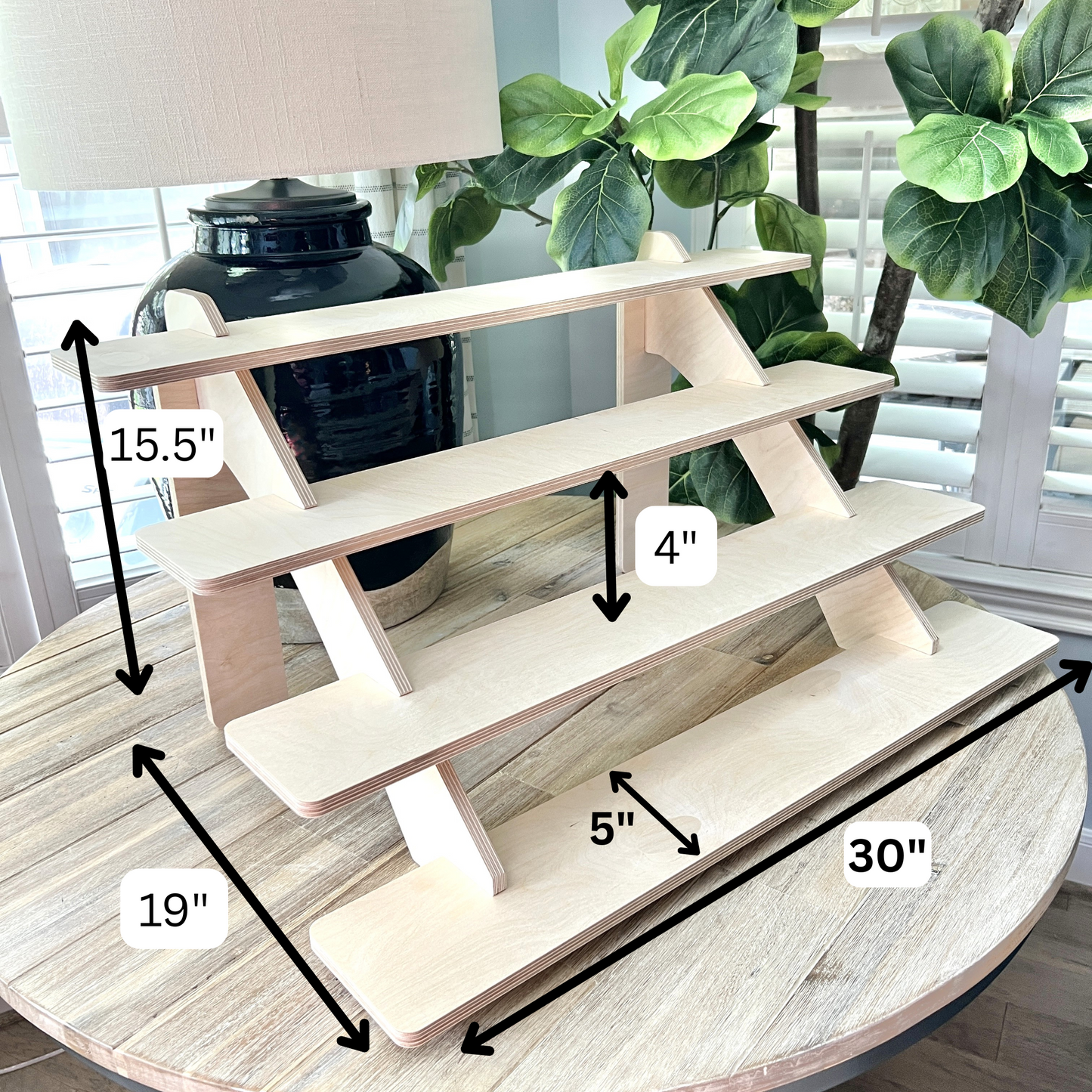 4-Tier 30" Birch Wood Display Stand