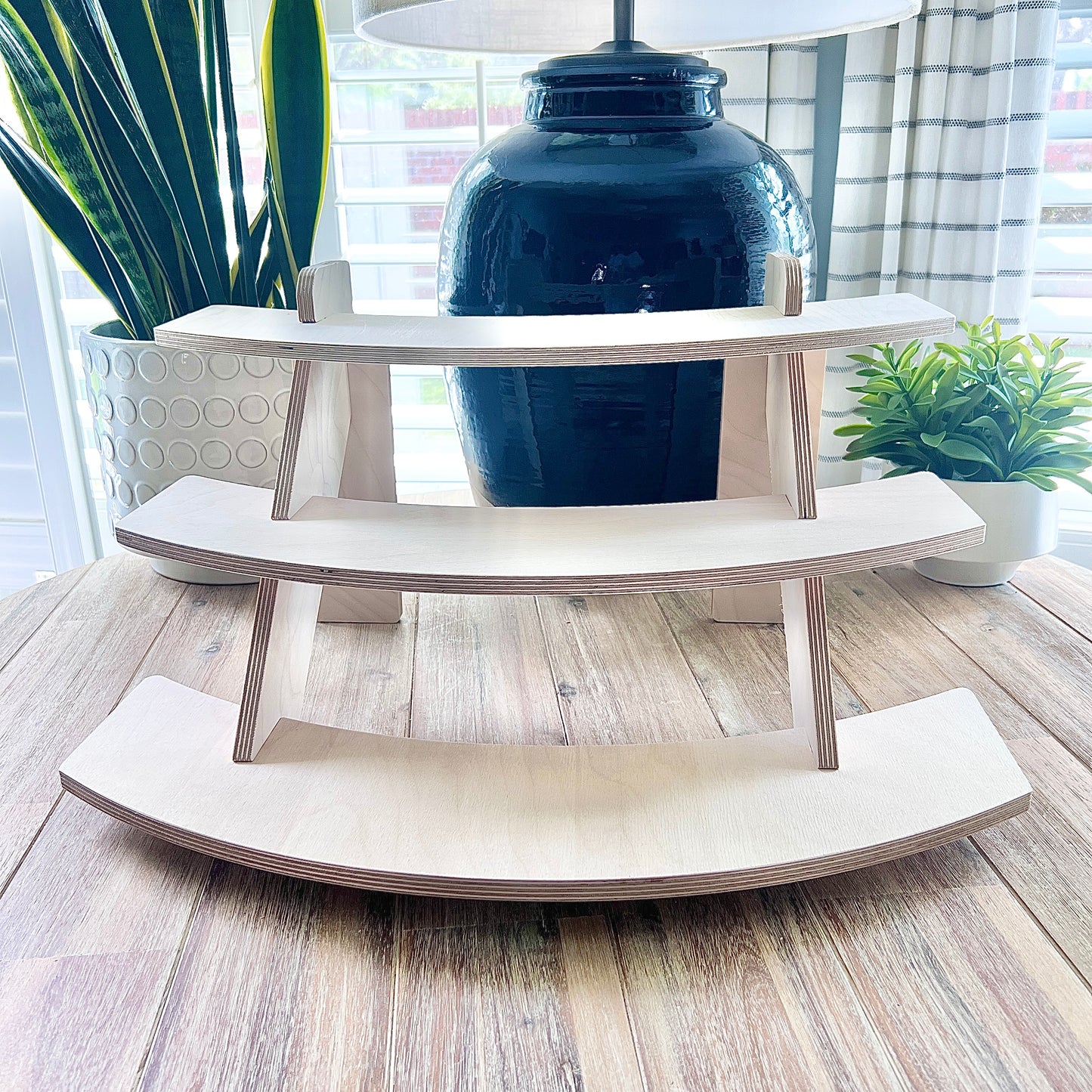 3-Tier 22" Curved Wood Display