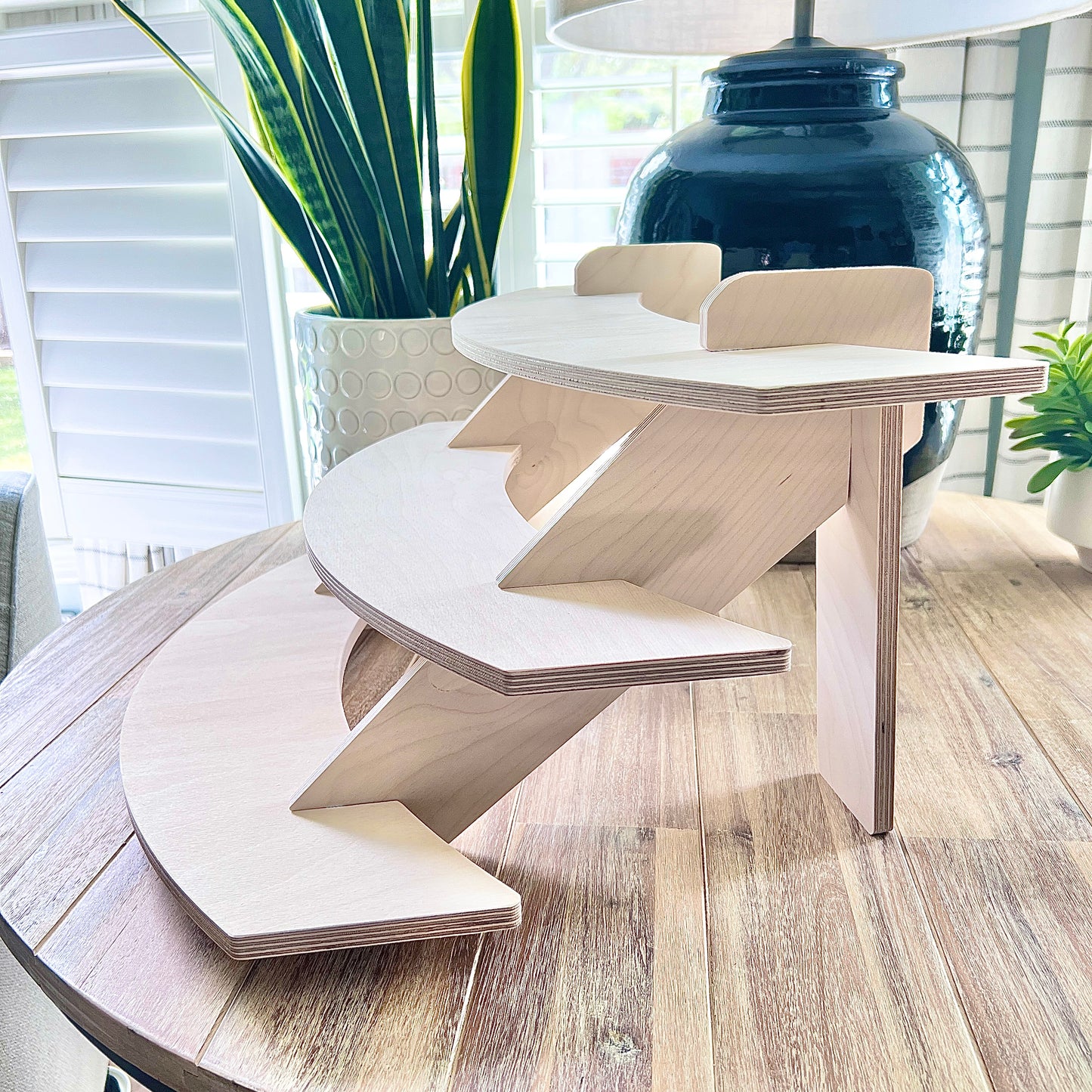 3-Tier 22" Curved Wood Display
