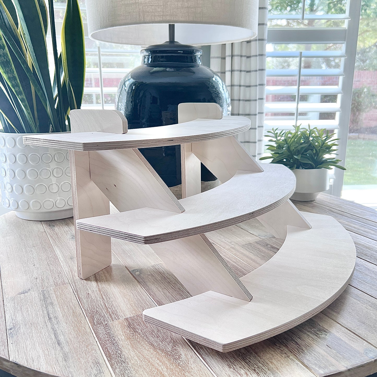 3-Tier 22" Curved Wood Display