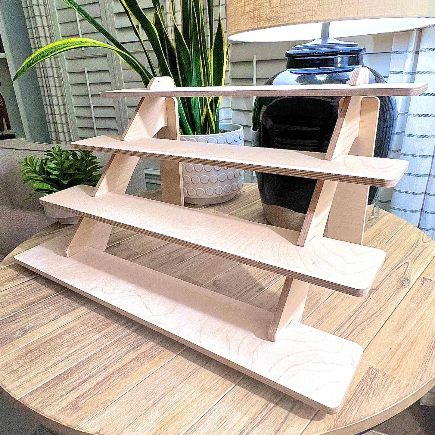 4-Tier 30" Birch Wood Display Stand