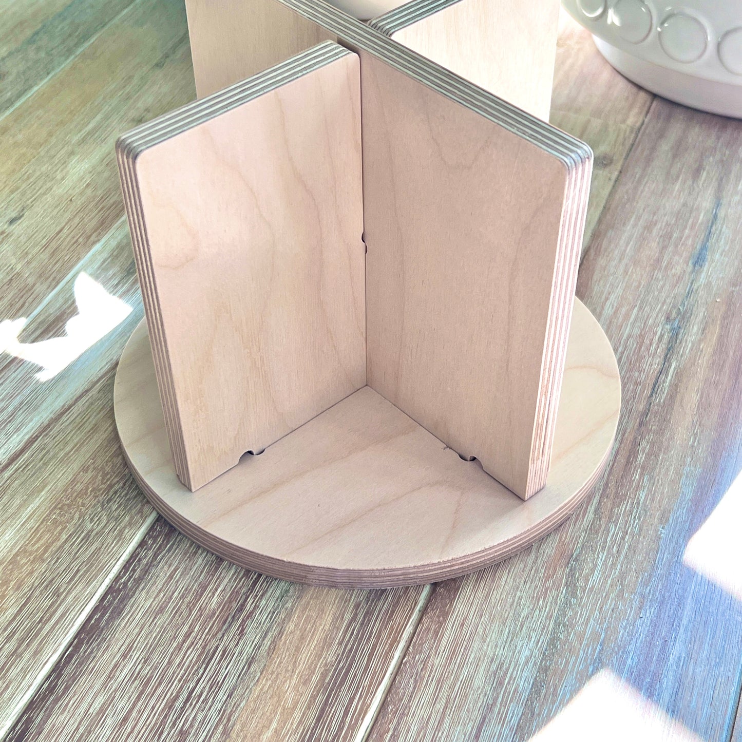 8" Wood Pedestal Display Stands - 3 Pc Set - Plant Stands