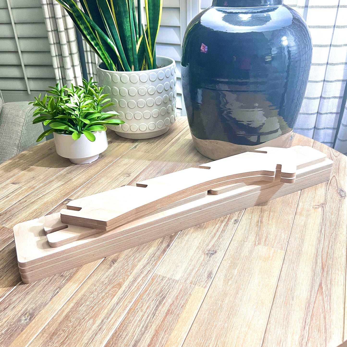 4-Tier Birch Wood Display Stand: 30" Tabletop Shelving