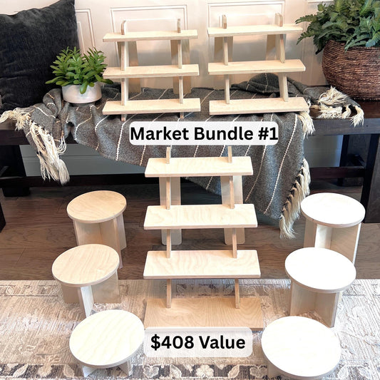 Market Bundle #1, 3-tier display stands, Candle Display, Craft Show display, cupcake display, dessert display, tabletop display, cake stands