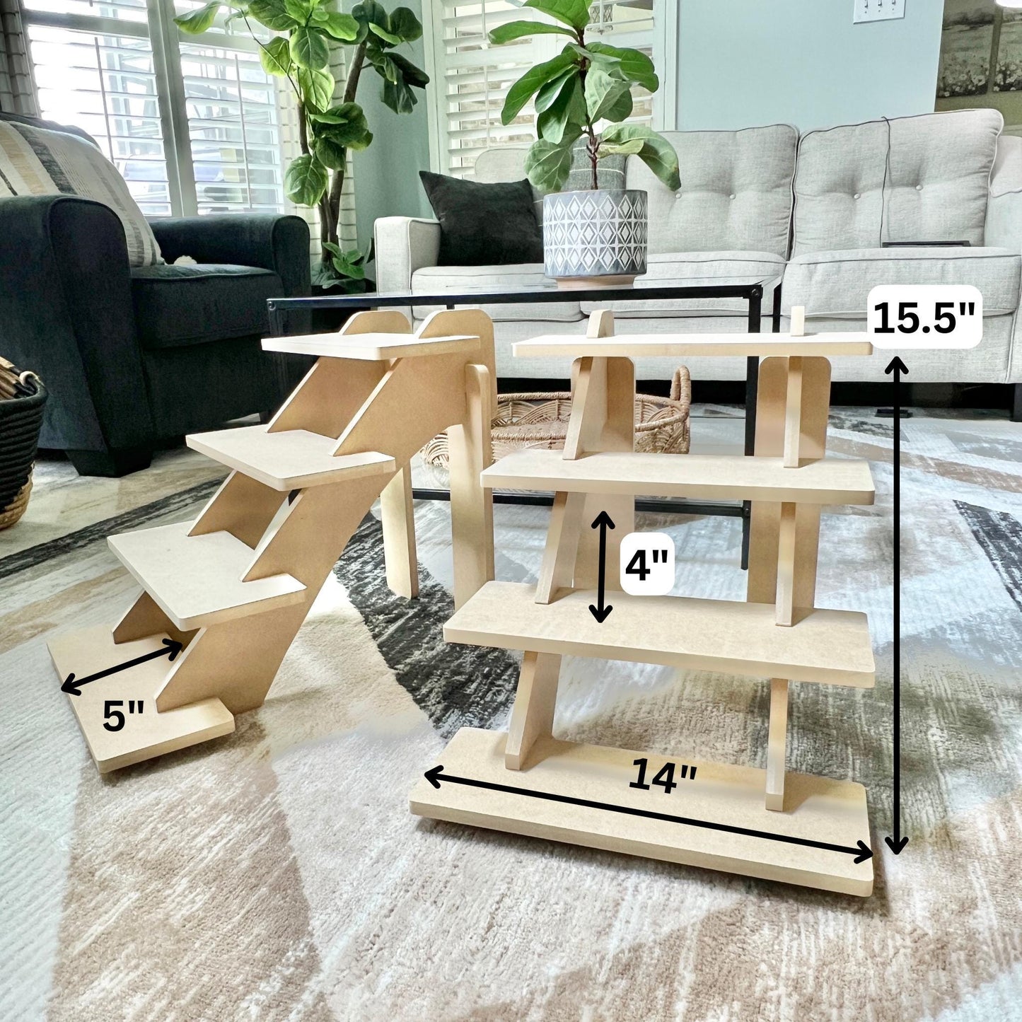 Market Bundle #4, 4-Tier Vendor Displays, Double Refined MDF, Craft Show Display, Candle Display, Tabletop Display, Wood Display Stand
