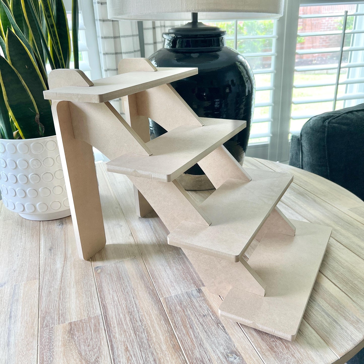 4-tier Display 14", Double Refined MDF, Craft Show Display, Candle Display, Soap Display, Tiered Shelves, Retail Display, Tabletop Display