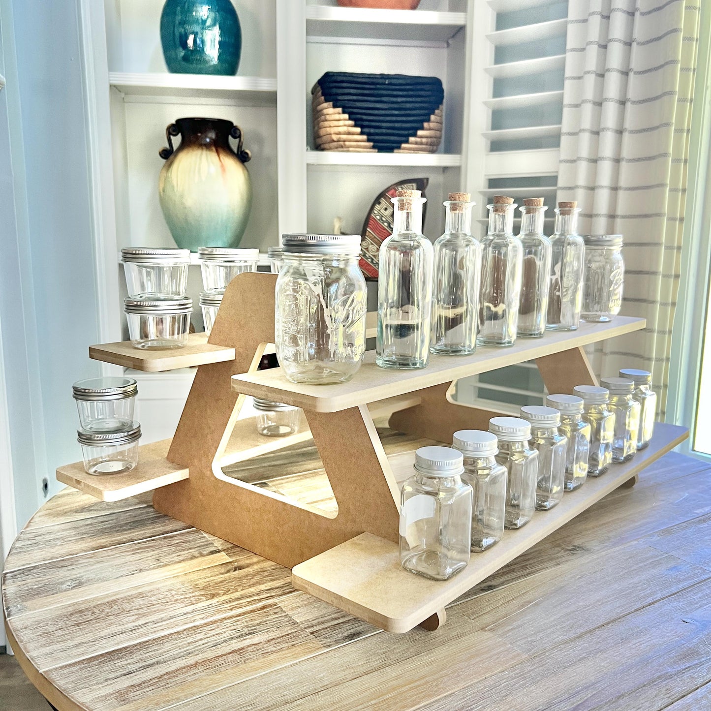 2-Tier HDF Display Stand: Dual Sided Vendor Market Display