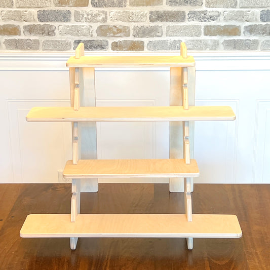 Adjustable Shelf  Display Stand in Birch