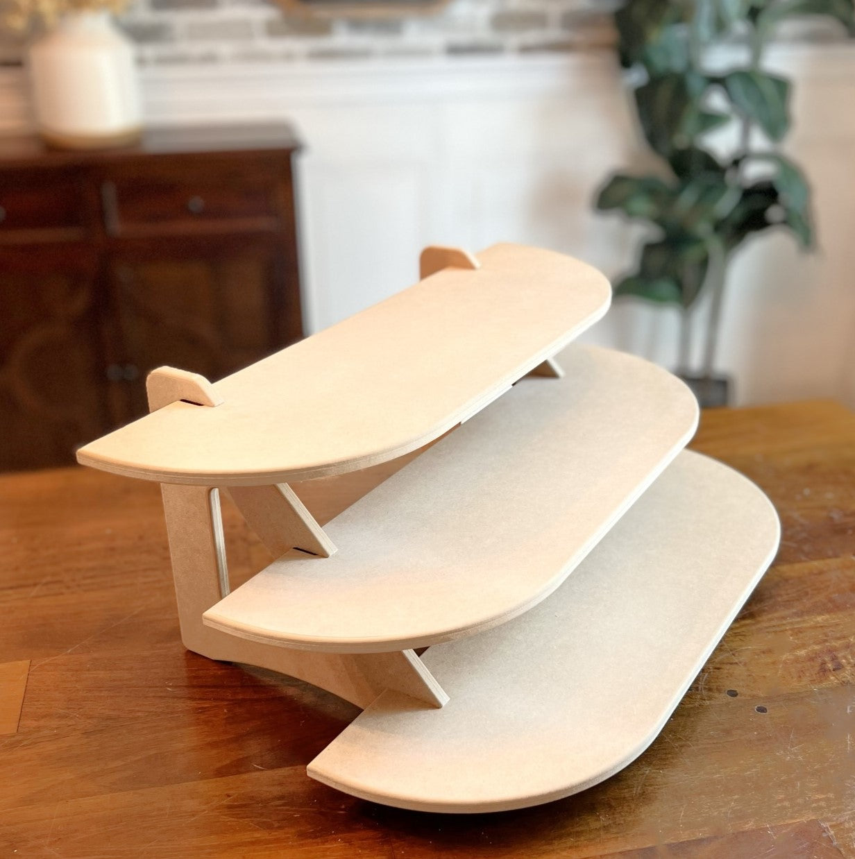 Package: 2-Pack Display Stands - Unfinished MDF