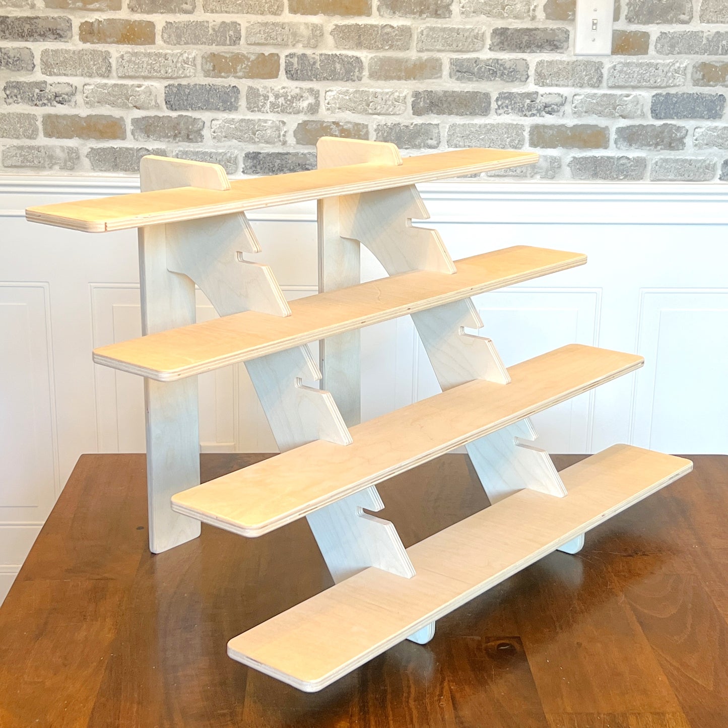 Adjustable Shelf  Display Stand in Birch