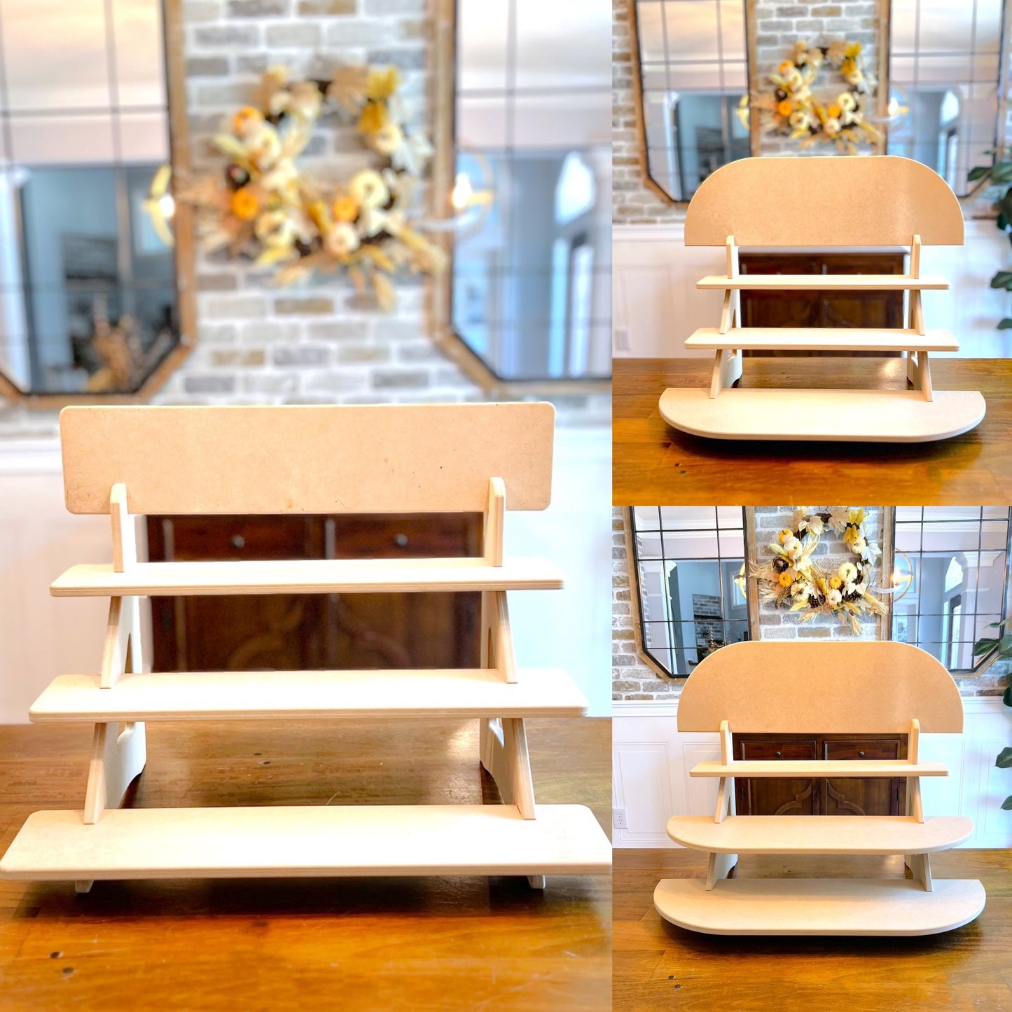 Package: 2-Pack Display Stands - Unfinished MDF