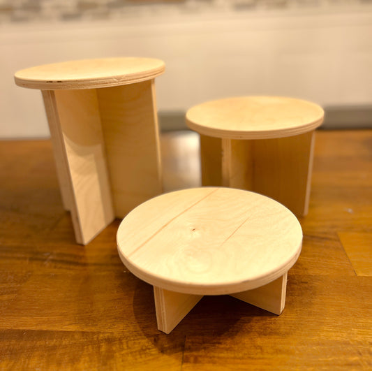 Round 8" Pedestal Display Stands - 3 Piece