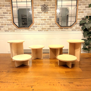 Round 8" Pedestal Display Stands - 3 Piece