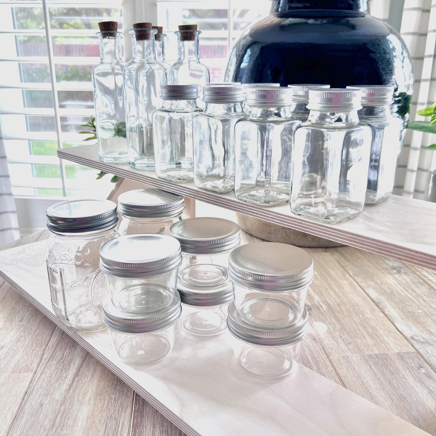 2-Tier Birch Wood Display Stand: 30" Tabletop Shelving