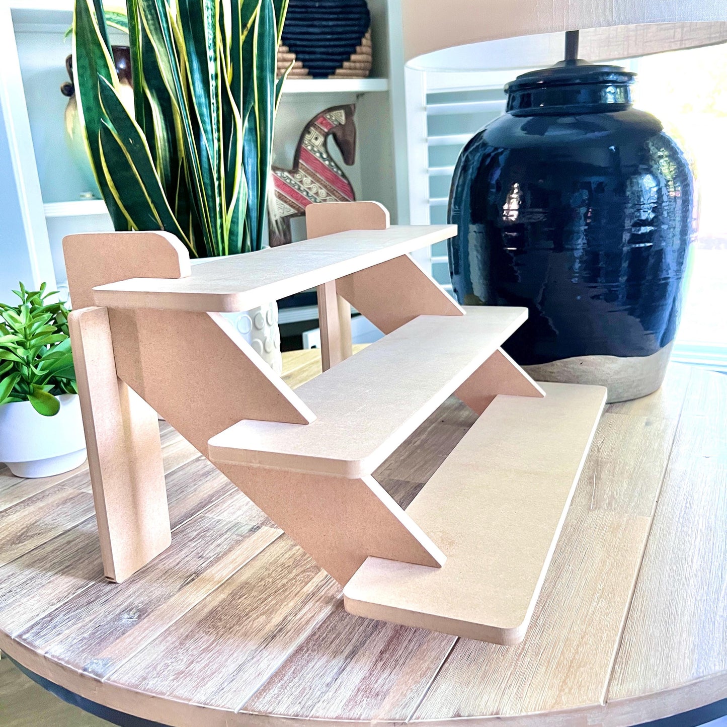 3-Tier 22" Display Stand MDF, Wood Display Stand, Candle Display, Jewelry Display, large display, craft show display, soap display,risers