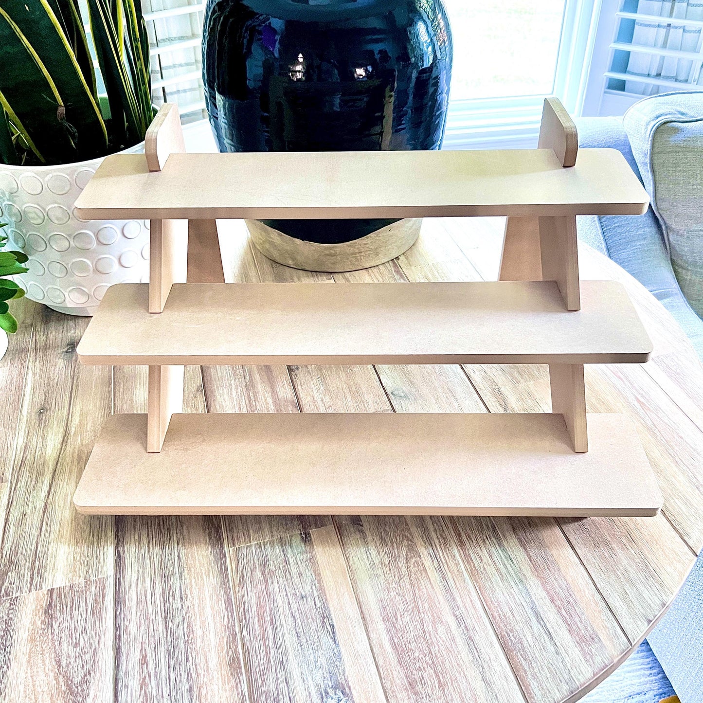 3-Tier 22" Display Stand MDF, Wood Display Stand, Candle Display, Jewelry Display, large display, craft show display, soap display,risers