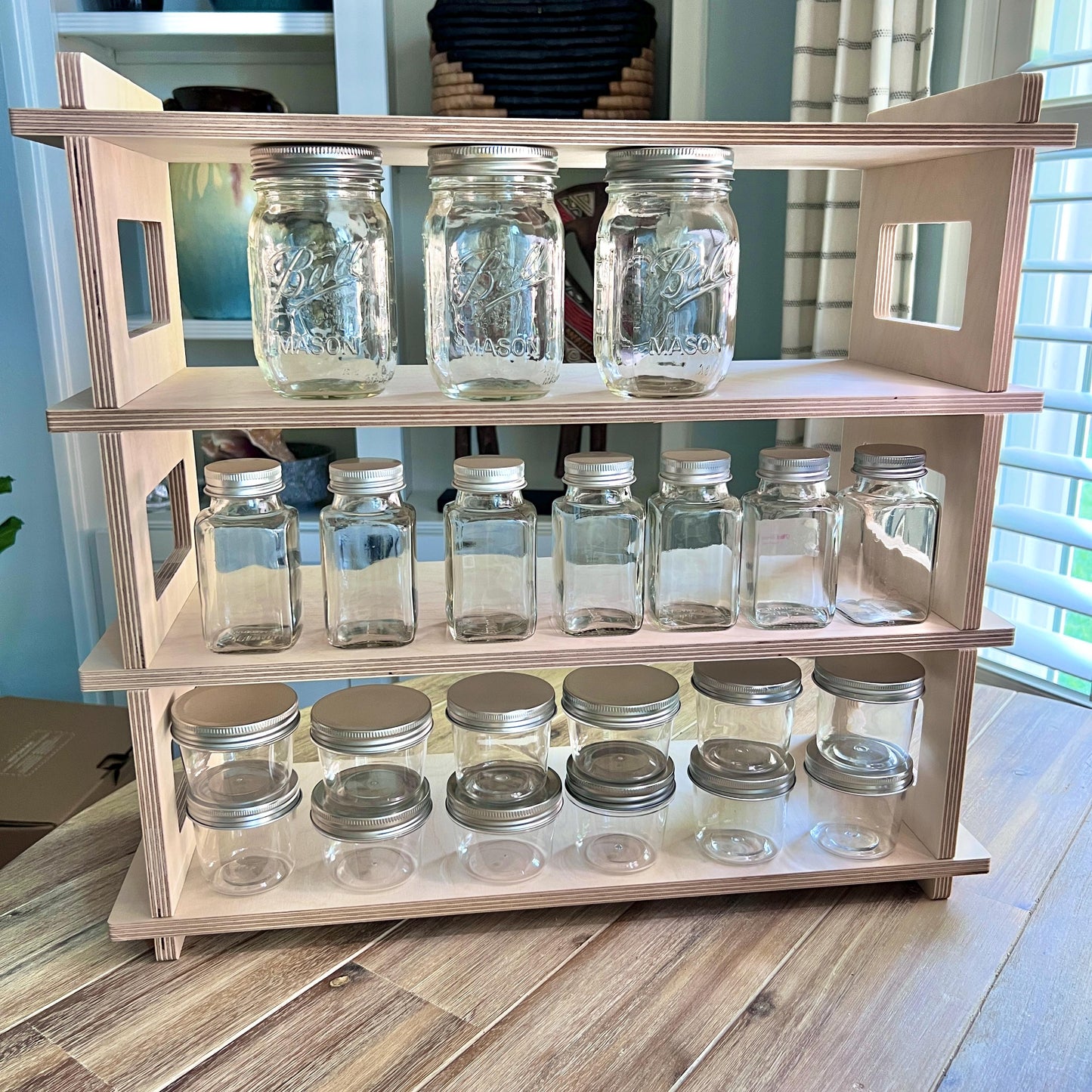 Tabletop display, product display rack, shoe rack, craft show display, 4-tier display, candle display, market display, side table, shelves