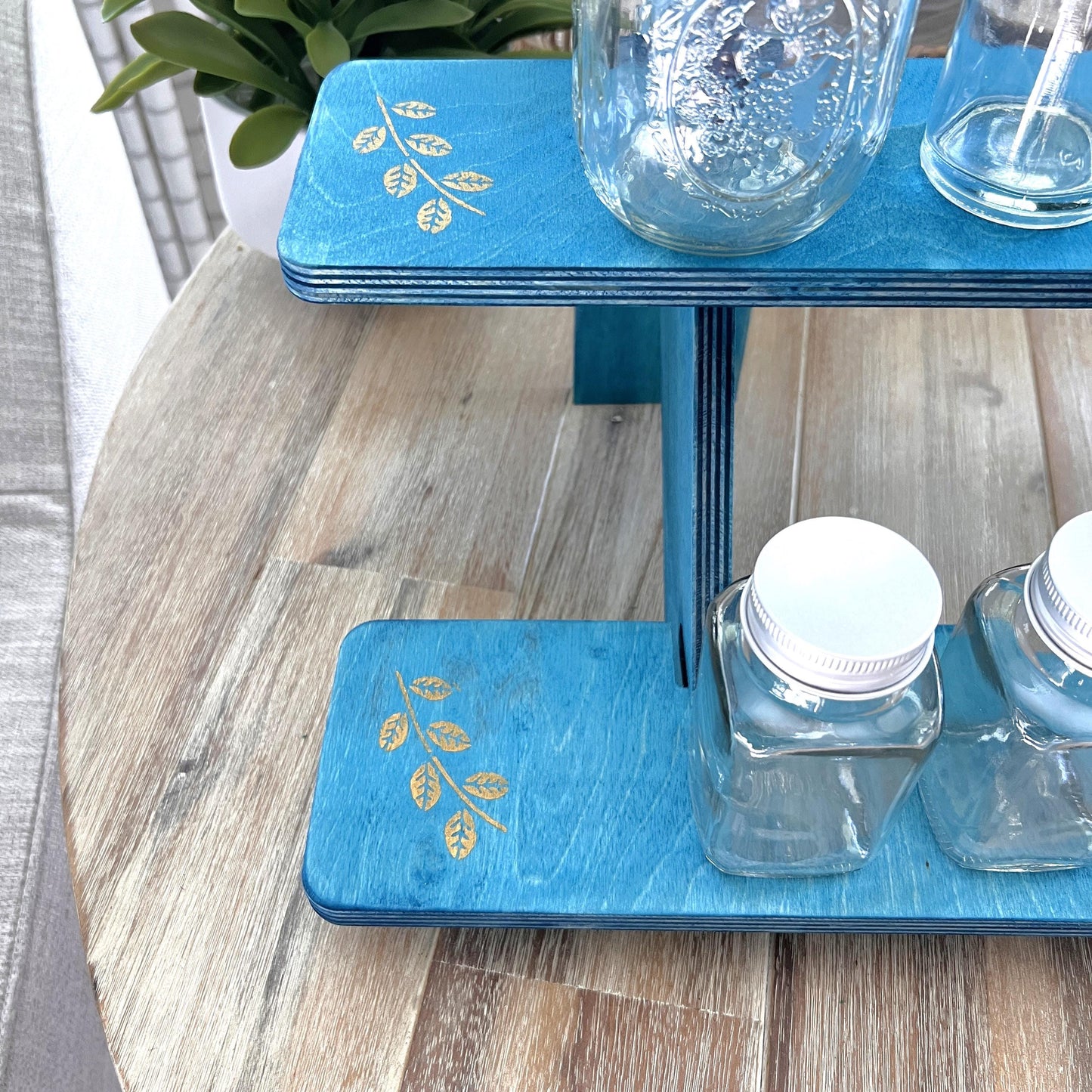 2-Tier Wood Display Stand: Tabletop Collapsible Shelving for Craft Shows and Markets