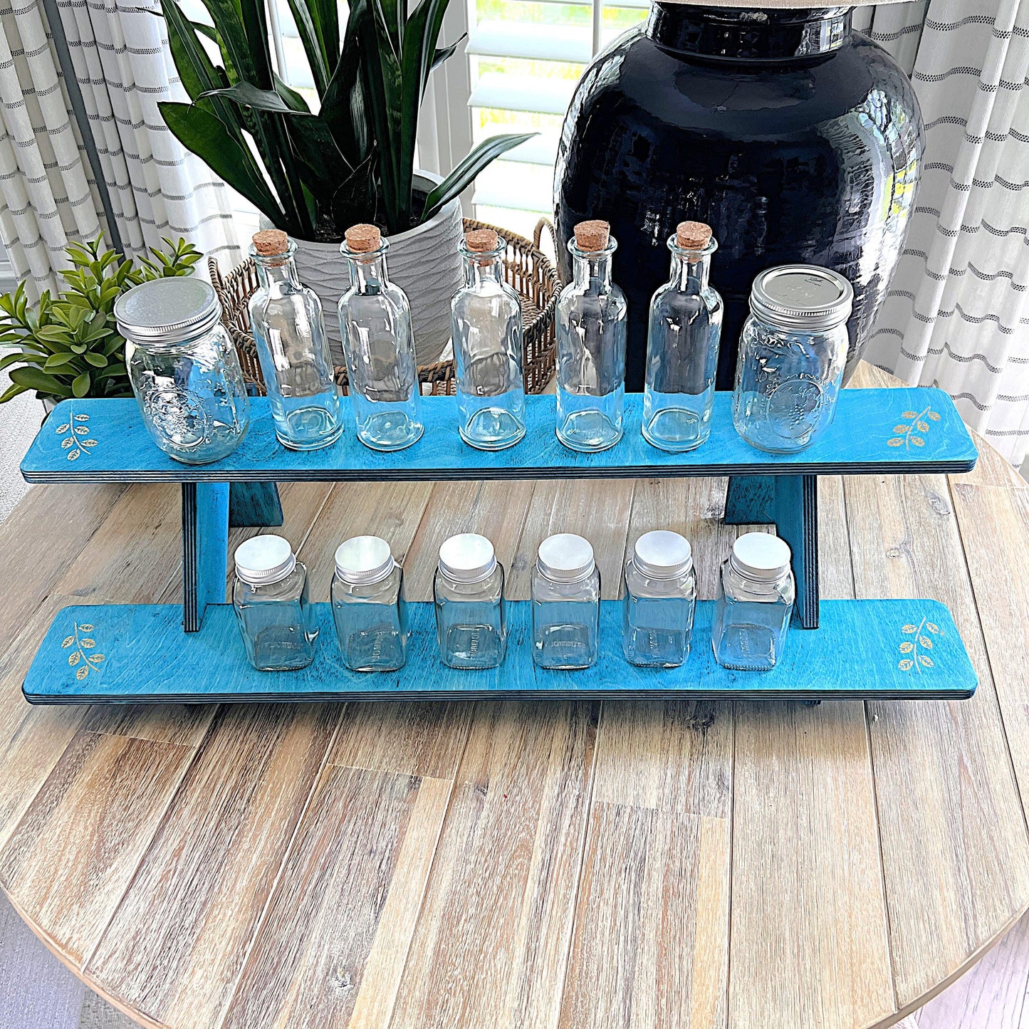 2-Tier Wood Display Stand: Tabletop Collapsible Shelving for Craft Shows and Markets