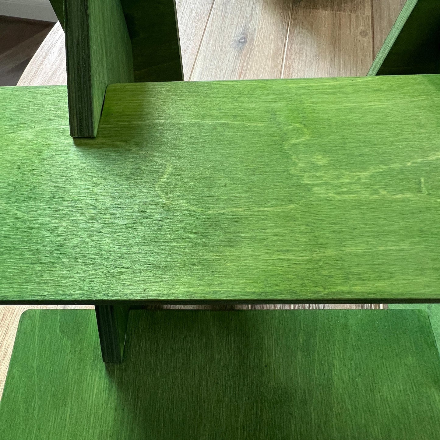 Two-Pack Green 2-Tier Display Stand, Craft Show Shelving