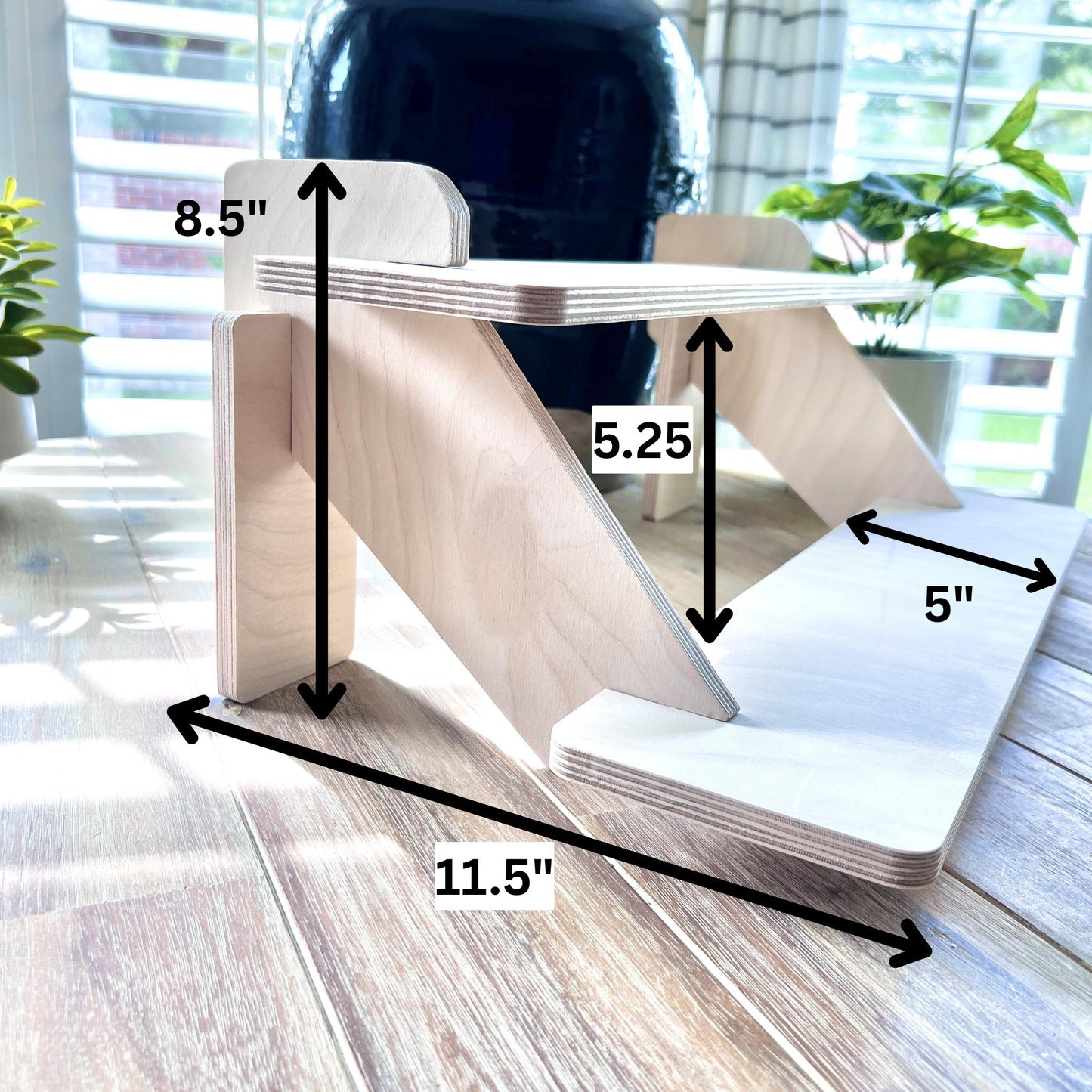 2-Tier Birch Wood Display Stand: 22" Tabletop Shelving