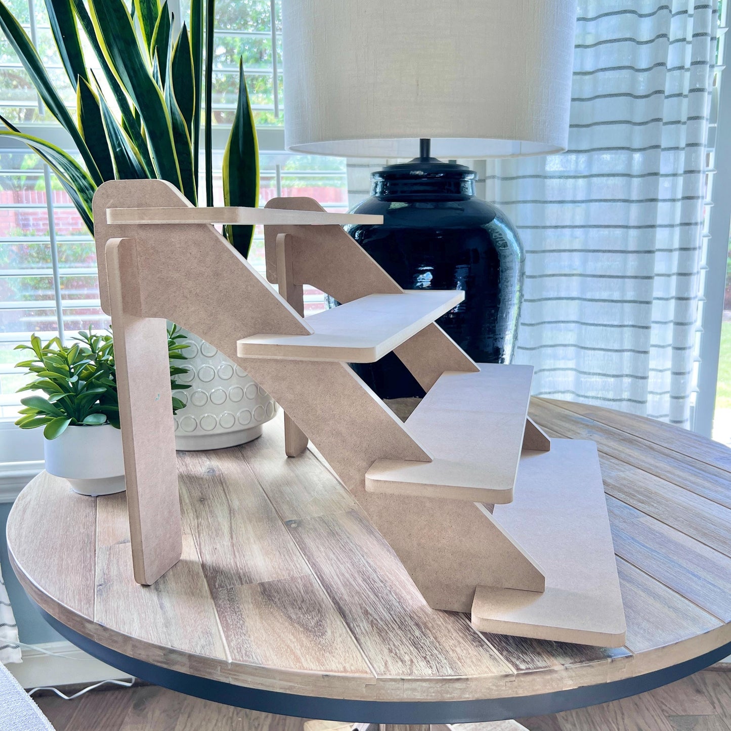 4-Tier HDF Display Stand: 22" Craft Fair Tabletop Shelves