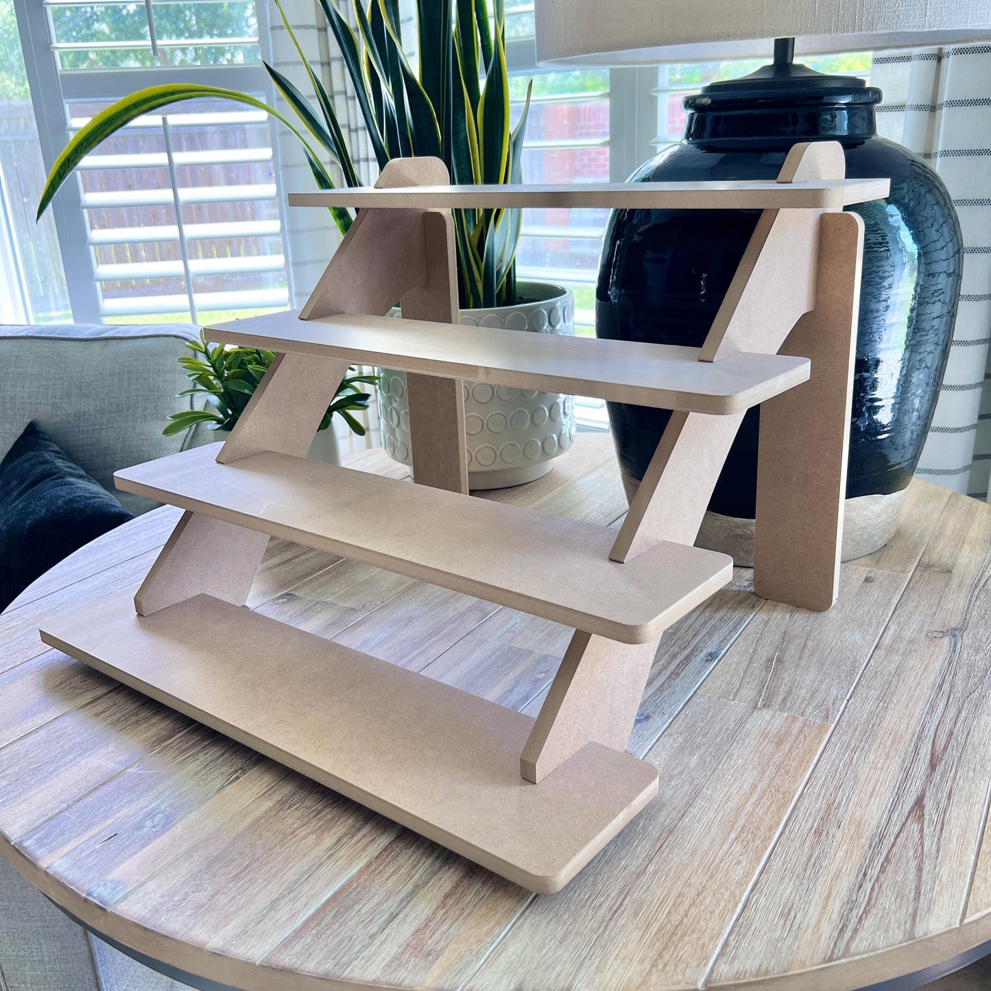 4-Tier HDF Display Stand: 22" Craft Fair Tabletop Shelves