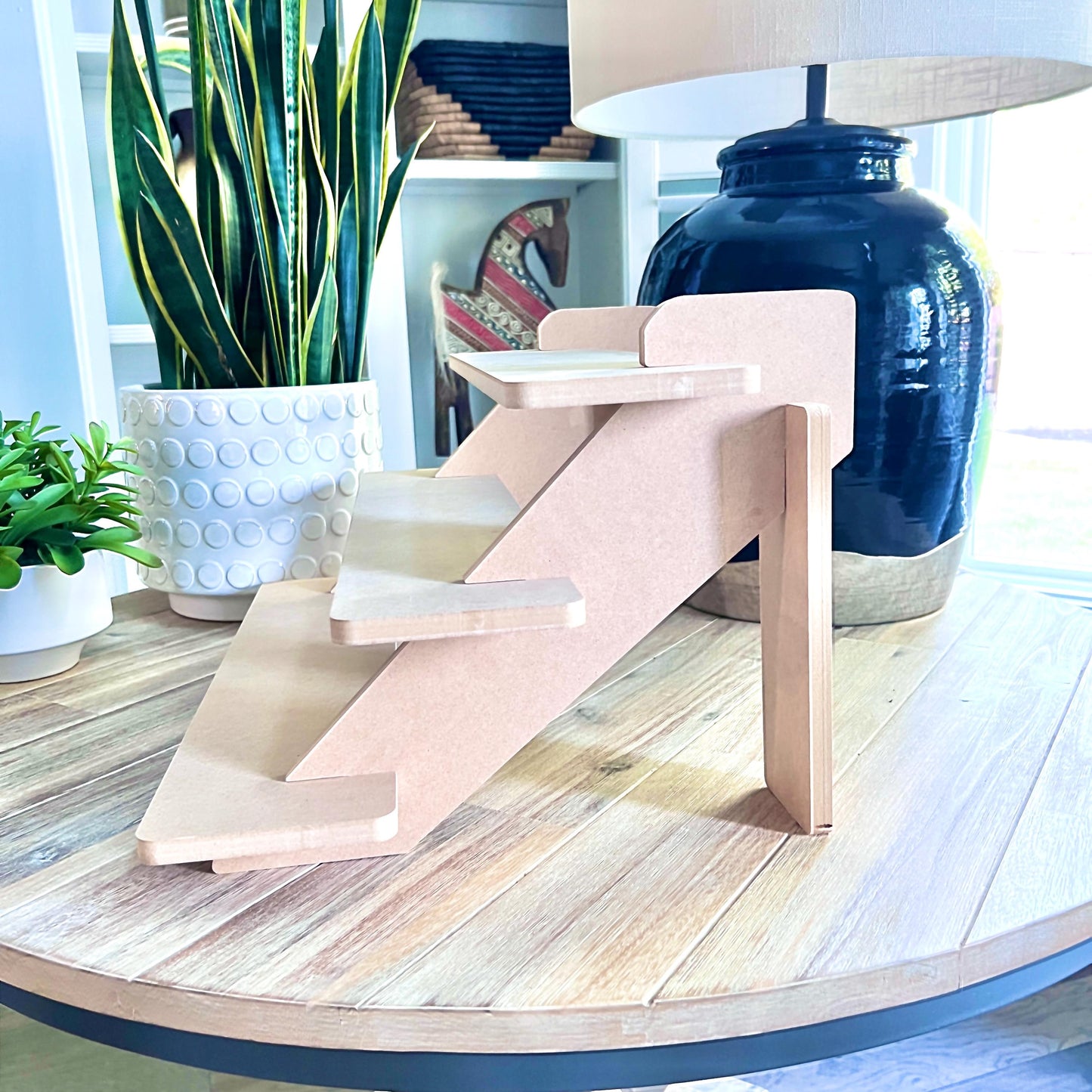 3-Tier 22" Display Stand MDF, Wood Display Stand, Candle Display, Jewelry Display, large display, craft show display, soap display,risers