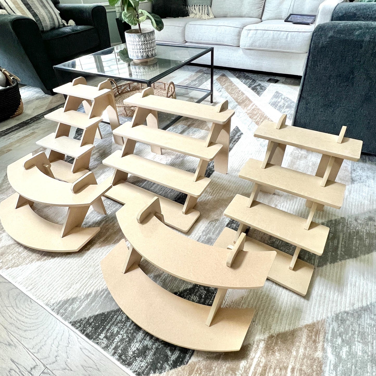 Market Bundle #4, 4-Tier Vendor Displays, Double Refined MDF, Craft Show Display, Candle Display, Tabletop Display, Wood Display Stand