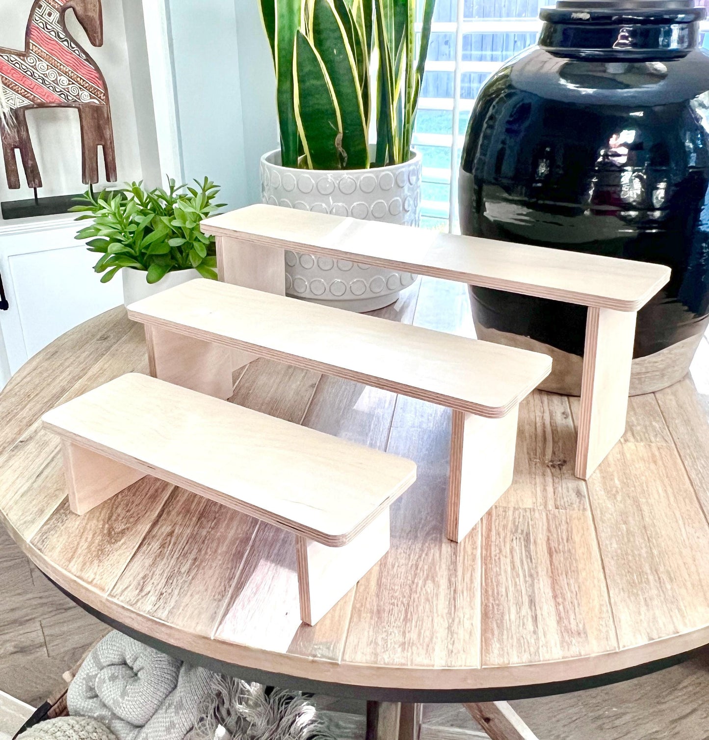 3-Tier Birch Wood Nesting Shelves