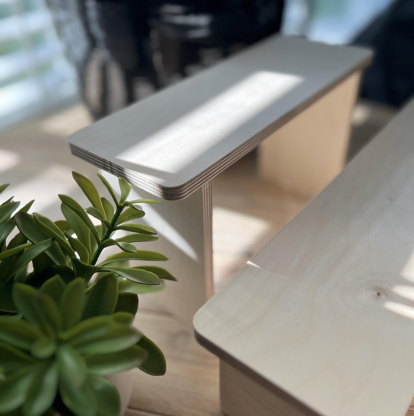 3-Tier Birch Wood Nesting Shelves