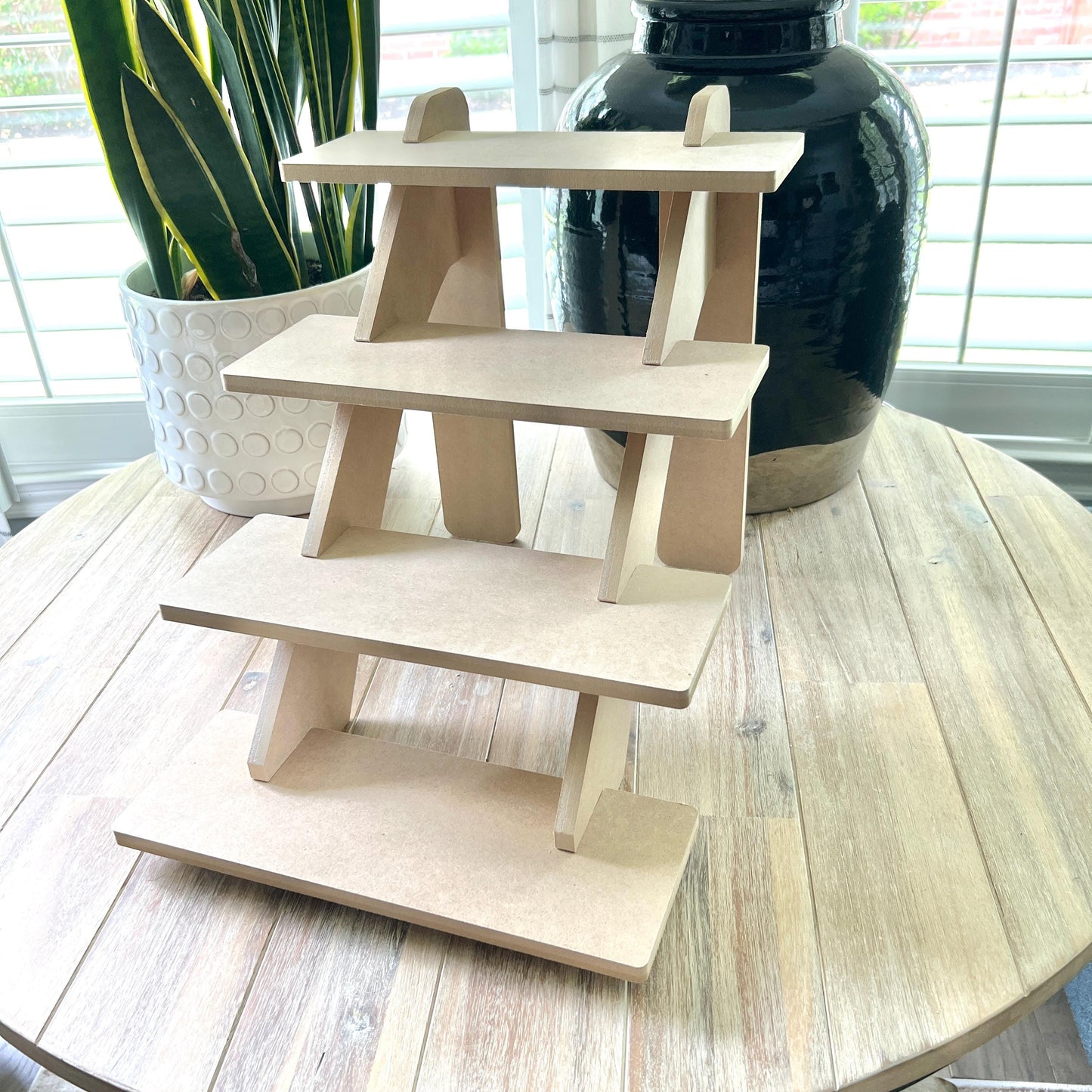 4-tier Display 14", Double Refined MDF, Craft Show Display, Candle Display, Soap Display, Tiered Shelves, Retail Display, Tabletop Display