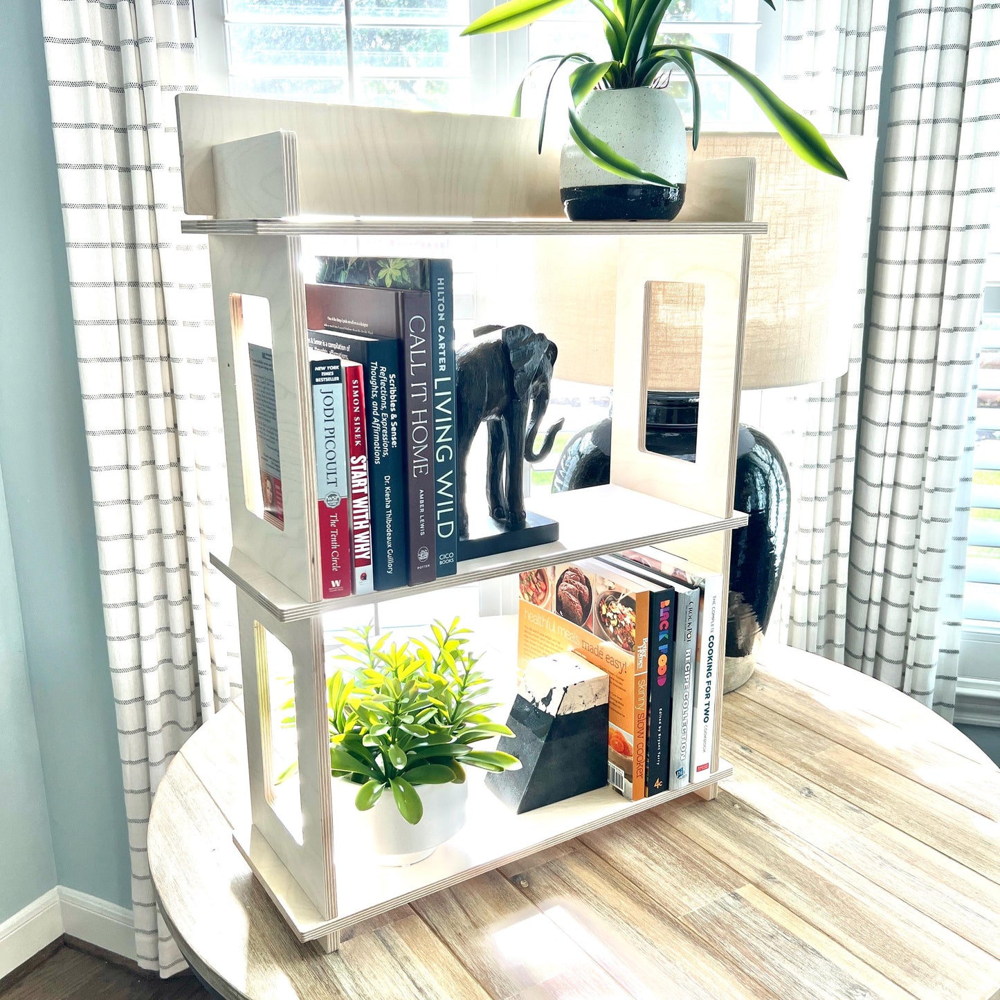 Wood Bookcase, product display rack, wood display, 3-tier display, tabletop book rack, childrens bookcase, entryway shoe rack,