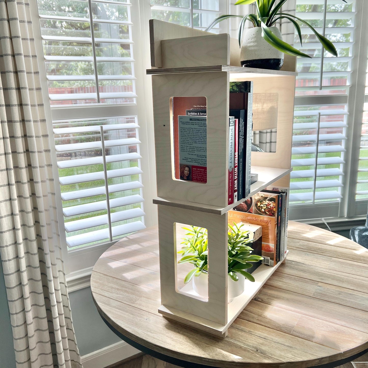 Wood Bookcase, product display rack, wood display, 3-tier display, tabletop book rack, childrens bookcase, entryway shoe rack,