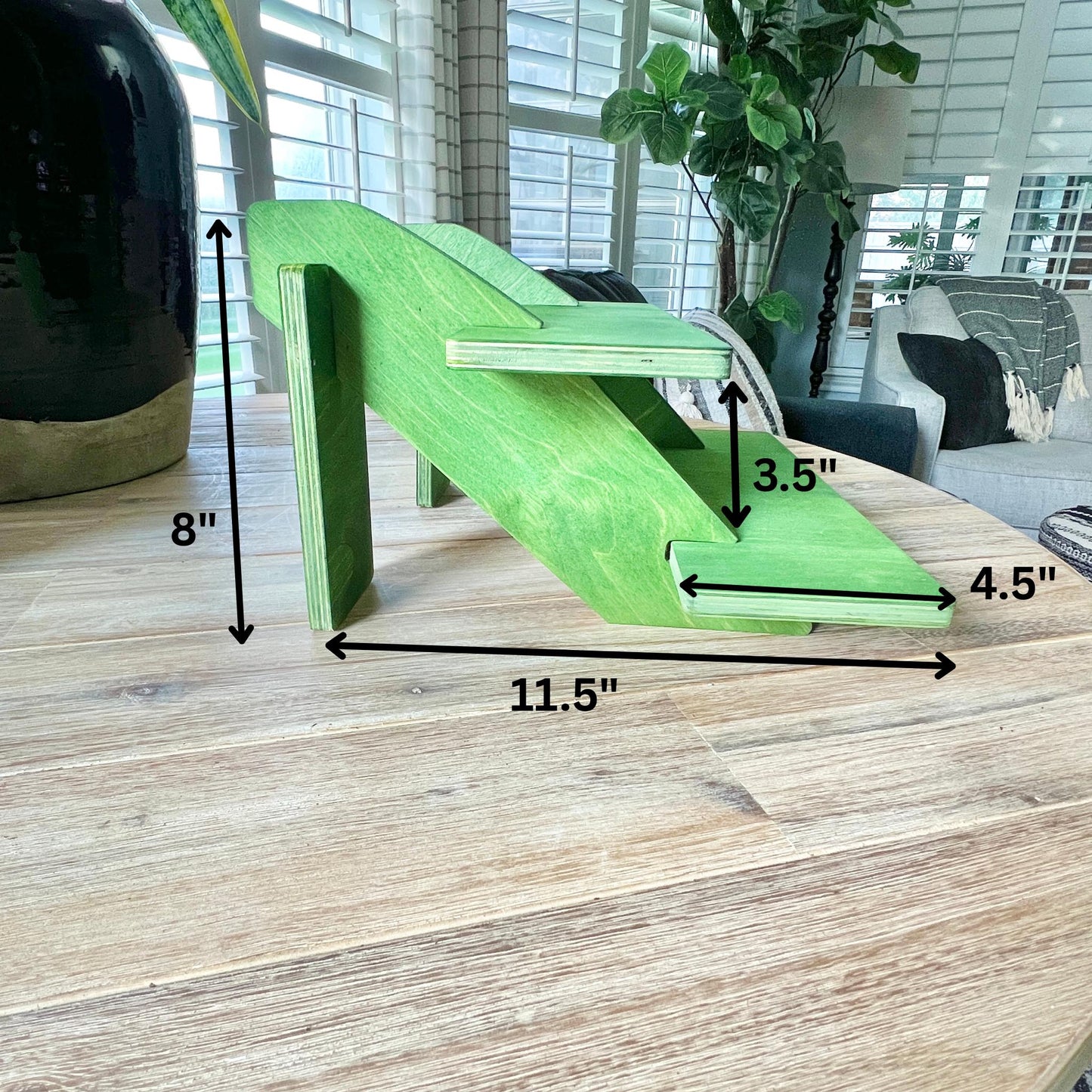 Two-Pack Green 2-Tier Display Stand, Craft Show Shelving