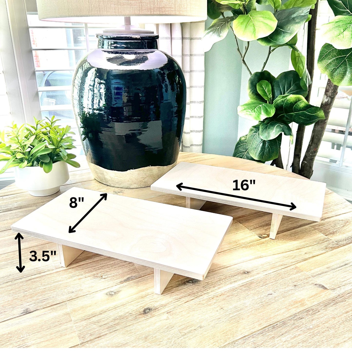 5-Tier Wood Display Shelf Set: Collapsible Tabletop Risers