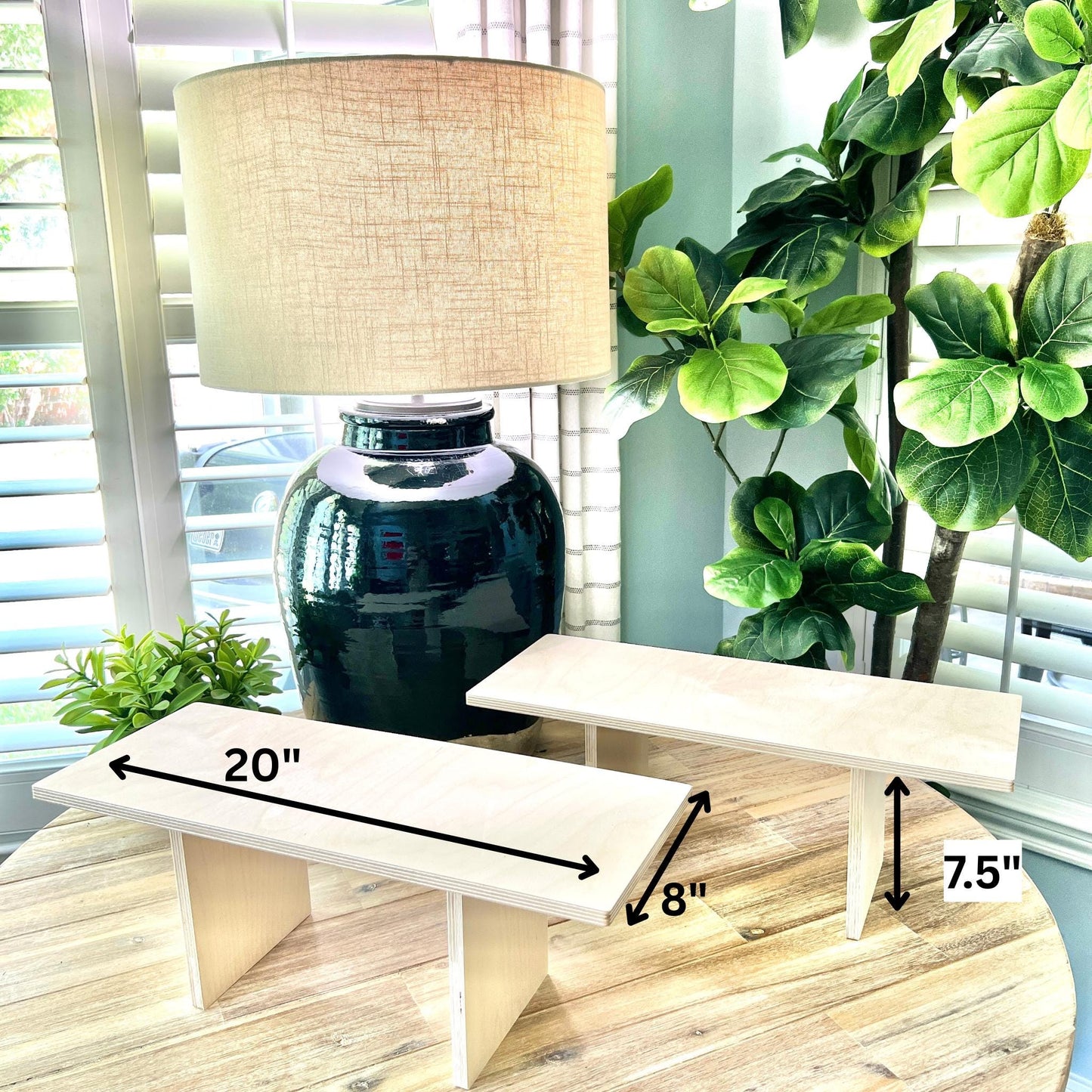 5-Tier Wood Display Shelf Set: Collapsible Tabletop Risers