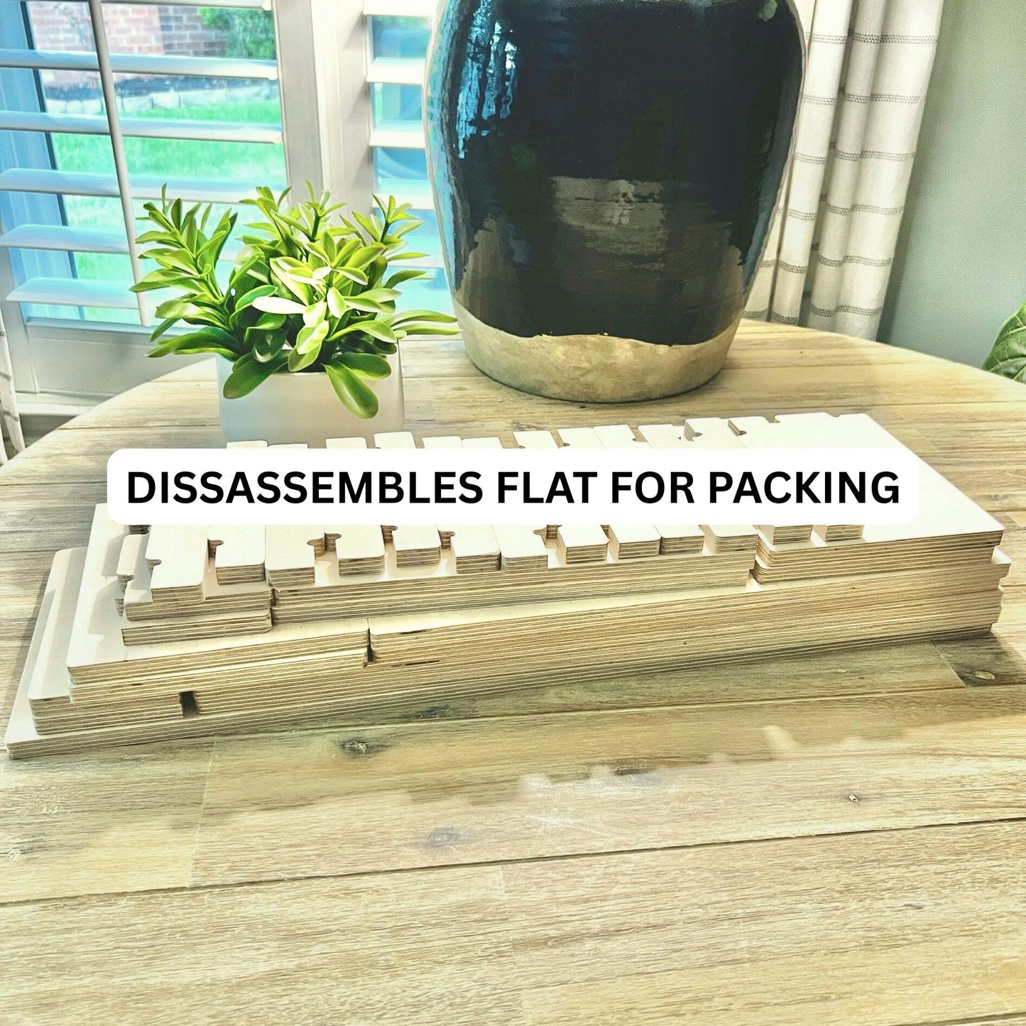 5-Tier Wood Display Shelf Set: Collapsible Tabletop Risers