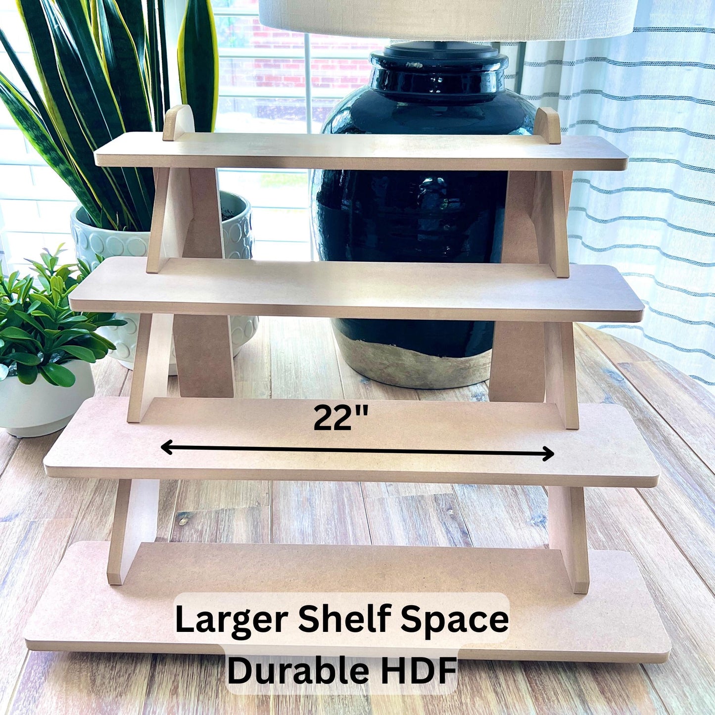 4-Tier HDF Display Stand: 22" Craft Fair Tabletop Shelves