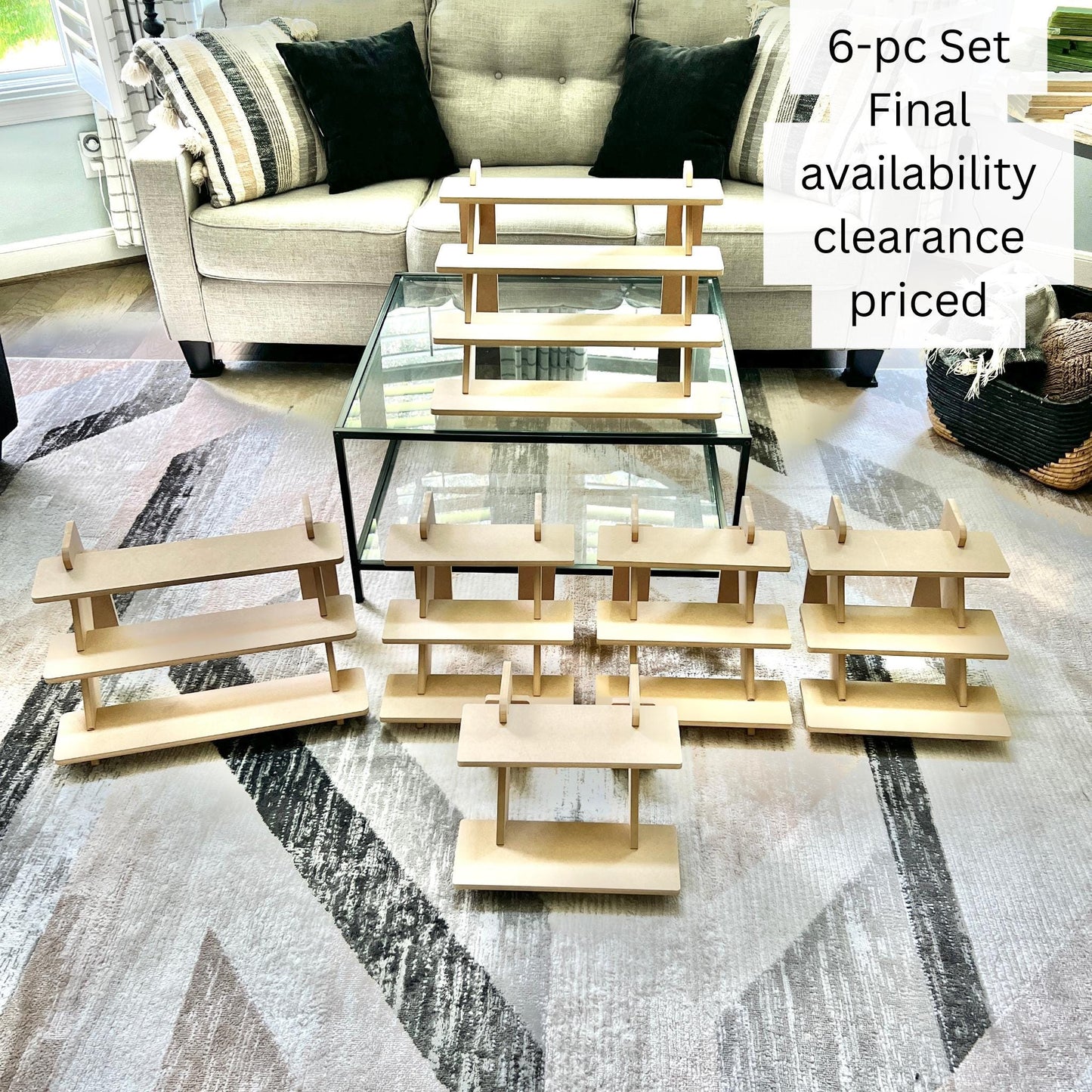 Tiered MDF Display Stand Bundle: Craft Show Tabletop Displays