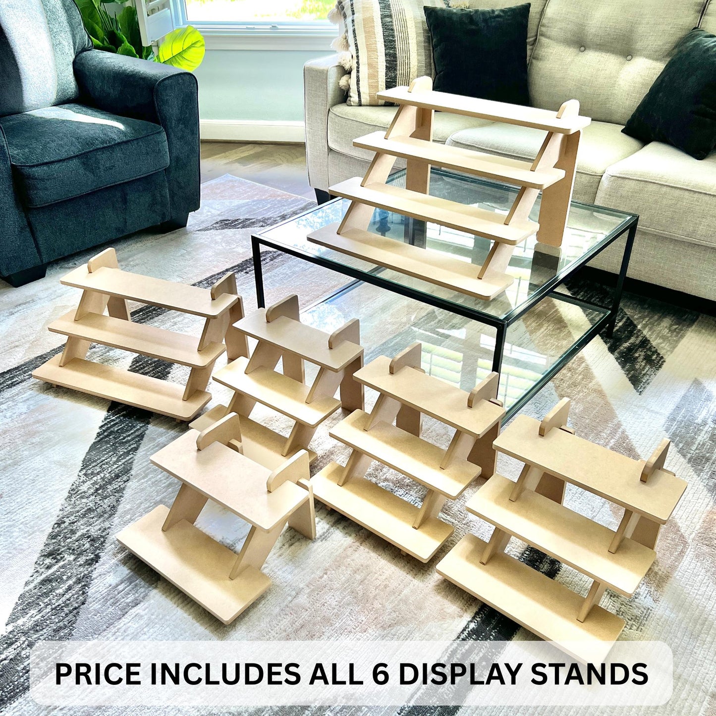 Tiered MDF Display Stand Bundle: Craft Show Tabletop Displays