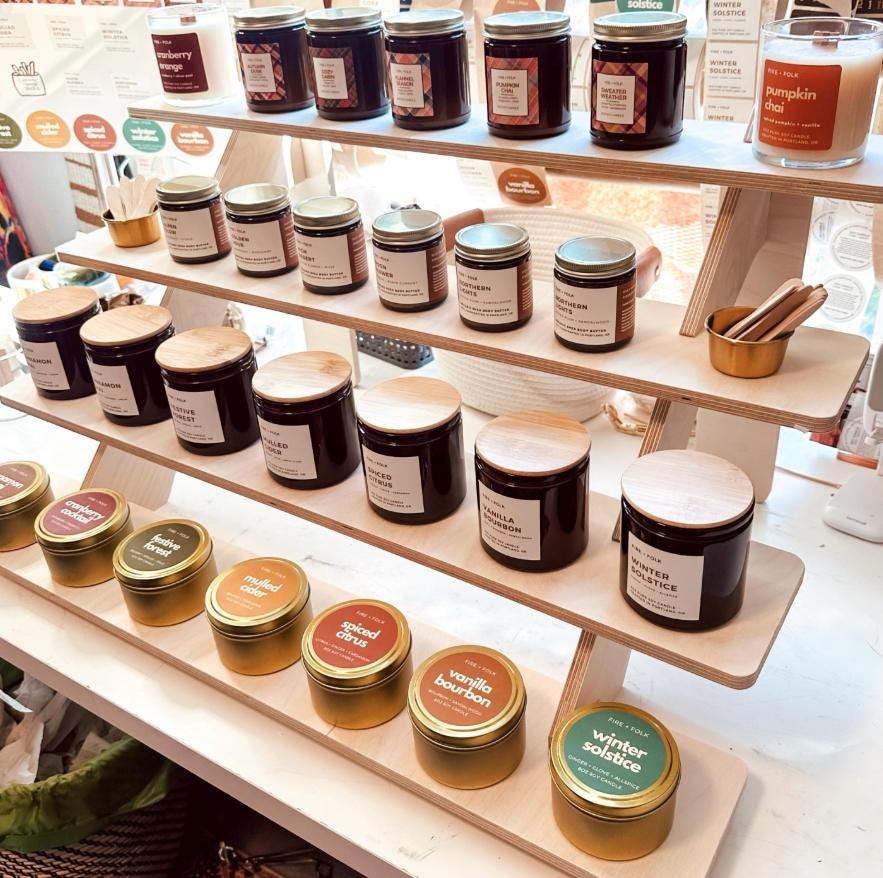 4-Tier Birch Wood Display Stand: 30" Tabletop Shelving