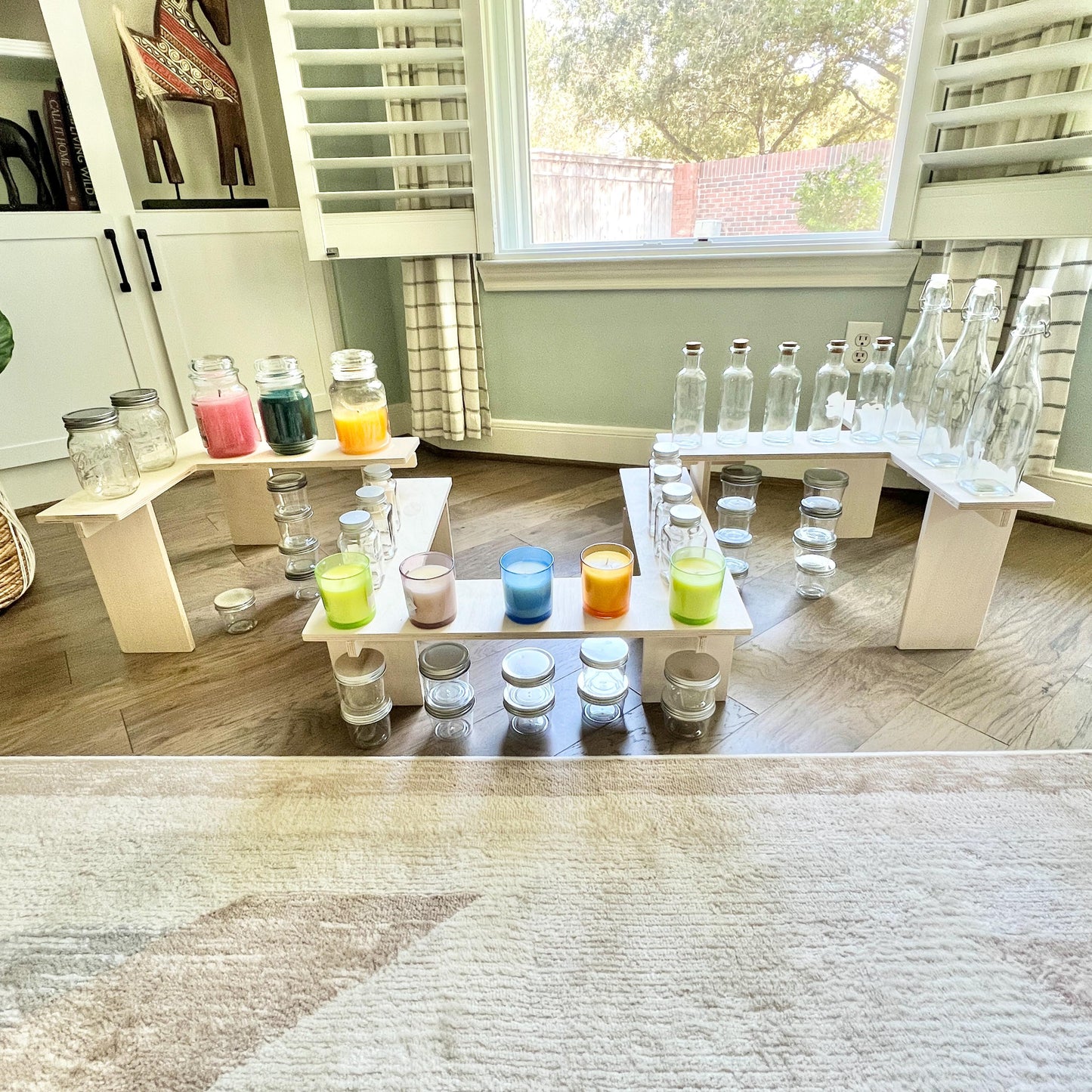 Wood Display Shelving: Collapsible Craft Show Shelving with Variable Height