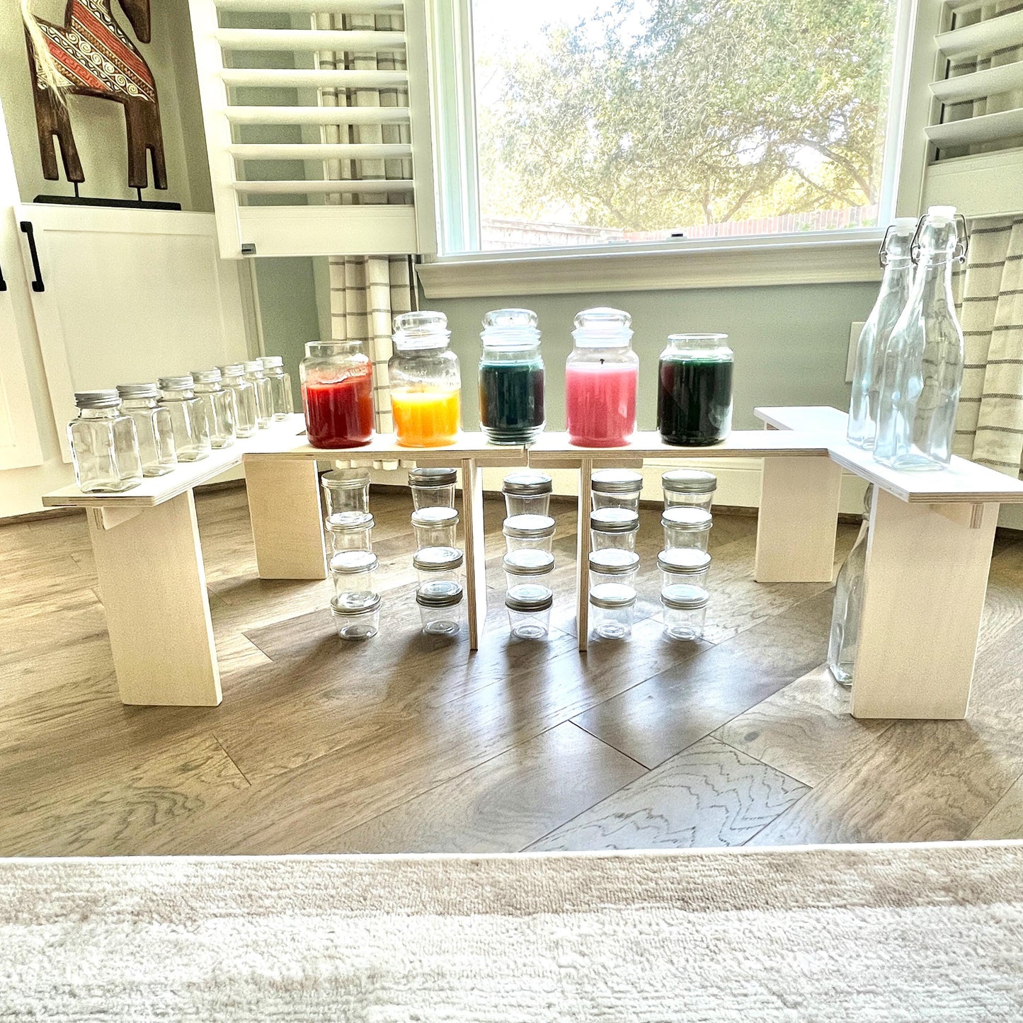 Wood Display Shelving: Collapsible Craft Show Shelving with Variable Height