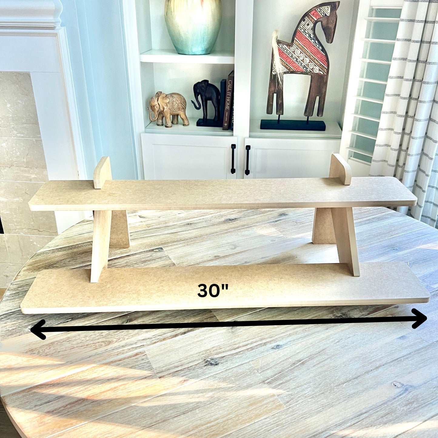 2-Tier HDF Display Stand:  Tiered 30" Shelves for Craft Shows and Markets